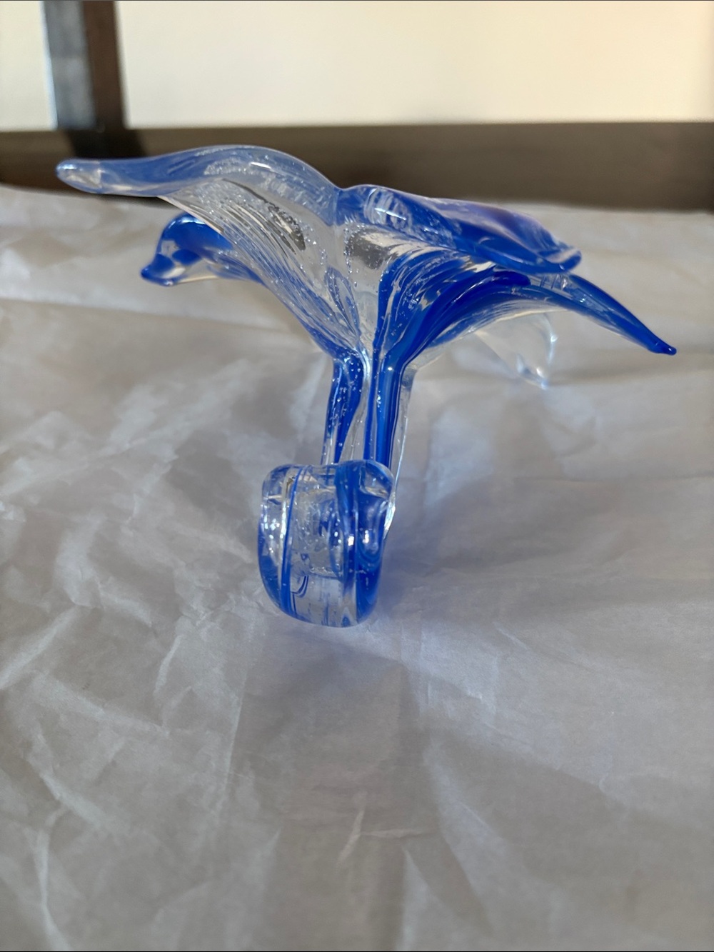 - Italian Murano Art Glass Blue Clear silver
 Colors Pedals 6 pedals Handmade - Picture 5 of 7